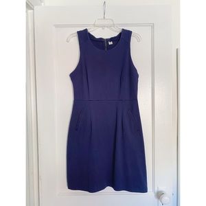 Navy Cotton Dress w/Pockets